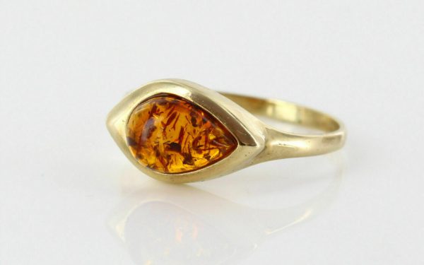 Italian Unique Handmade German Baltic Amber Ring in 9ct solid Gold- GR0204 RRP £195!!!