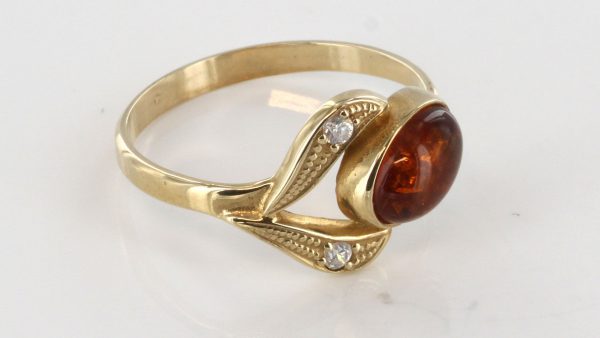 Italian Unique Handmade German Baltic Amber Ring in 9ct solid Gold- GR0206 RRP £185!!!