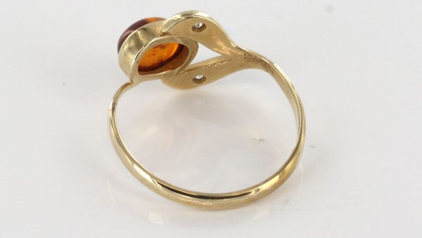 Italian Unique Handmade German Baltic Amber Ring in 9ct solid Gold- GR0206 RRP £185!!!