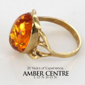 Italian Unique Handmade German Baltic Amber Ring in 14ct solid Gold- GR0500 RRP £325!!