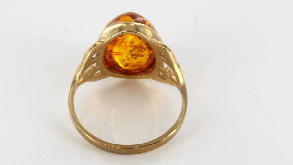 Italian Unique Handmade German Baltic Amber Ring in 14ct solid Gold- GR0500 RRP £325!!