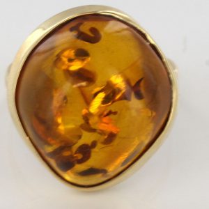 Italian Handmade Unique German Baltic Amber Ring in 14ct solid Gold GR0508- RRP£995!!!