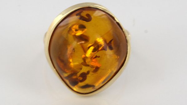 Italian Handmade Unique German Baltic Amber Ring in 14ct solid Gold GR0508- RRP£995!!!