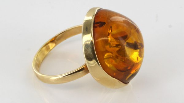 Italian Handmade Unique German Baltic Amber Ring in 14ct solid Gold GR0508- RRP£995!!!