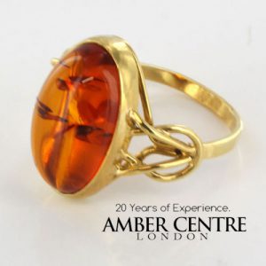 Italian Unique Handmade German Baltic Amber Ring in 18ct solid Gold- GR0667 RRP £625!!