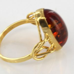 Italian Unique Handmade German Baltic Amber Ring in 18ct solid Gold- GR0667 RRP £625!!
