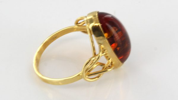 Italian Unique Handmade German Baltic Amber Ring in 18ct solid Gold- GR0667 RRP £625!!