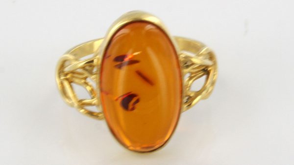 Italian Unique Handmade German Baltic Amber Ring in 18ct solid Gold- GR0667 RRP £625!!