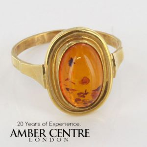 Italian Unique Handmade German Baltic Amber Ring in 14ct solid Gold- GR0505 RRP £695!!!