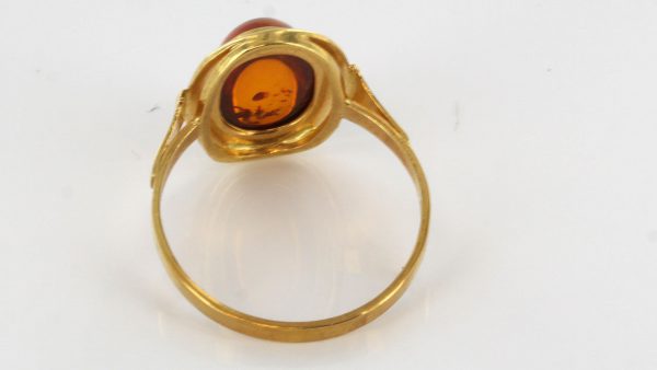 Italian Unique Handmade German Baltic Amber Ring in 14ct solid Gold- GR0505 RRP £695!!!