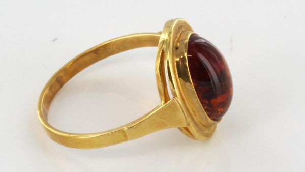 Italian Unique Handmade German Baltic Amber Ring in 14ct solid Gold- GR0505 RRP £695!!!