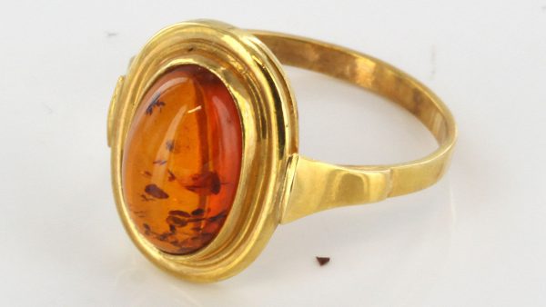 Italian Unique Handmade German Baltic Amber Ring in 14ct solid Gold- GR0505 RRP £695!!!