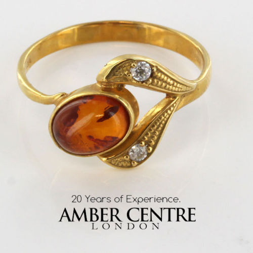 Italian Made Unique German Baltic Amber Ring in 18ct solid Gold-GR0675 RRP£425!!!