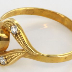 Italian Made Unique German Baltic Amber Ring in 18ct solid Gold-GR0675 RRP£425!!!