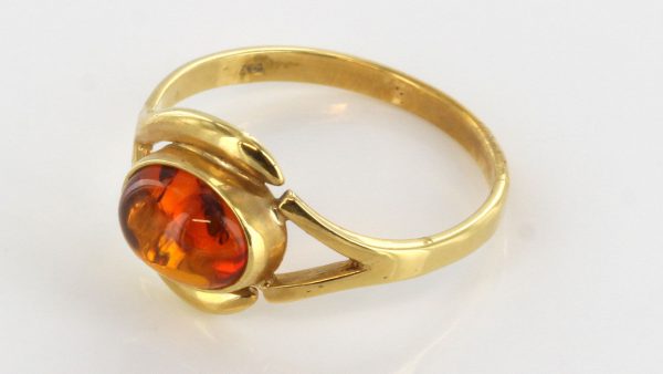 Italian Unique Handmade German Baltic Amber Ring in 18ct Solid Gold- GR0681 RRP £395!!