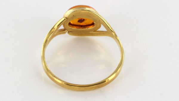 Italian Unique Handmade German Baltic Amber Ring in 18ct Solid Gold- GR0681 RRP £395!!