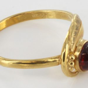 Italian Handmade Elegant German Baltic Amber Ring In 18ct solid Gold-GR0672 RRP £325!!