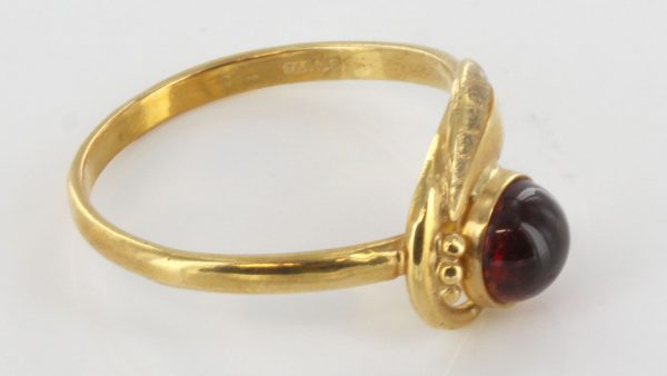 Italian Handmade Elegant German Baltic Amber Ring In 18ct solid Gold-GR0672 RRP £325!!