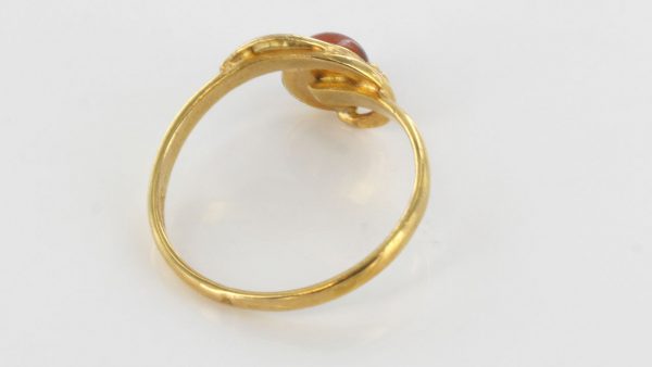 Italian Handmade Elegant German Baltic Amber Ring In 18ct solid Gold-GR0672 RRP £325!!