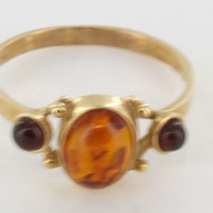Italian Unique Handmade German Baltic Amber Ring in 14ct Gold- GR0503 RRP £245!!!