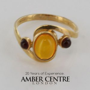 Italian Unique Handmade German Baltic Amber Ring in 14ct solid Gold- GR0504 RRP £295!!