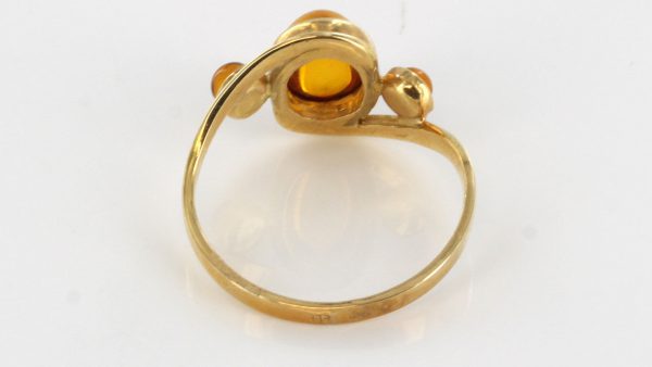 Italian Unique Handmade German Baltic Amber Ring in 14ct solid Gold- GR0504 RRP £295!!