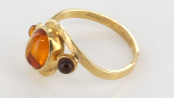 Italian Unique Handmade German Baltic Amber Ring in 14ct solid Gold- GR0504 RRP £295!!