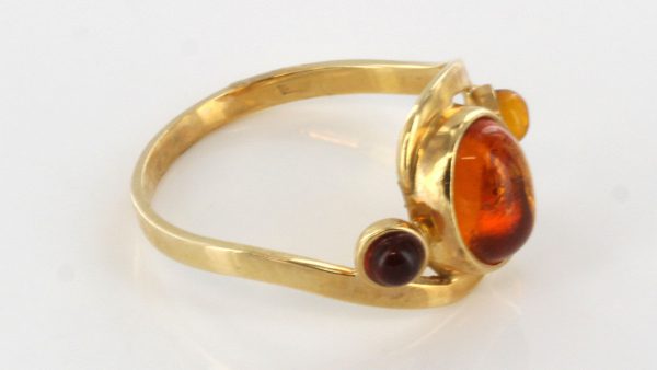 Italian Unique Handmade German Baltic Amber Ring in 14ct solid Gold- GR0504 RRP £295!!