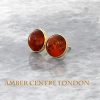 Italian Made 9ct Gold Large Baltic Amber Round Stud Earrings GS0005 RRP£225!!!