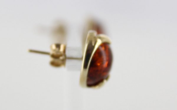 Italian Made Elegant Exquisite German Baltic Amber Studs In 9ct Gold GS0010 RRP£225!!!