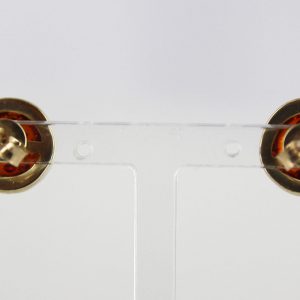 Italian Made Elegant Exquisite German Baltic Amber Studs In 9ct Gold GS0010 RRP£225!!!