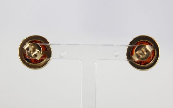 Italian Made Elegant Exquisite German Baltic Amber Studs In 9ct Gold GS0010 RRP£225!!!