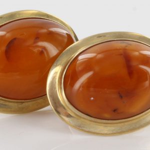 Italian Made Butterscotch German Antique Amber Studs In 9ct solid Gold GS0029Y RRP £600!!!