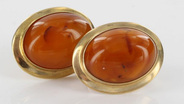 Italian Made Butterscotch German Antique Amber Studs In 9ct solid Gold GS0029Y RRP £600!!!