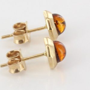 ITALIAN MADE GERMAN BALTIC AMBER STUD EARRINGS IN 9CT GOLD GS0034 RRP£125!!!