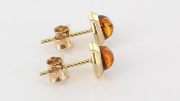 ITALIAN MADE GERMAN BALTIC AMBER STUD EARRINGS IN 9CT GOLD GS0034 RRP£125!!!