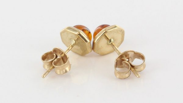 ITALIAN MADE GERMAN BALTIC AMBER STUD EARRINGS IN 9CT GOLD GS0034 RRP£125!!!