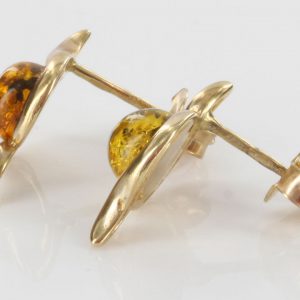 Italian Made Green German Baltic Amber Stud Earrings In 9 ct Gold GS0043G RRP£165!!!