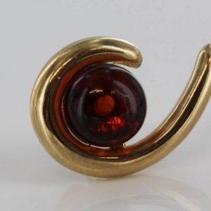 ITALIAN MADE UNIQUE GERMAN BALTIC AMBER STUD EARRINGS IN 9CT Solid GOLD GS0047 RRP£250!!!