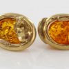 Italian Made Elegant Exquisite German Baltic Amber Studs In 9ct Solid Gold GS0048 RRP£295!!!