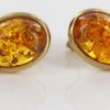 Italian Made Elegant Exquisite German Baltic Amber Studs In 9ct Solid Gold GS0048 RRP£295!!!