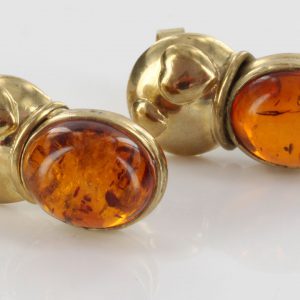 Italian Made "LOVE" German Amber Stud Earrings In 9 Ct Solid Gold GS0068 RRP £295!!!