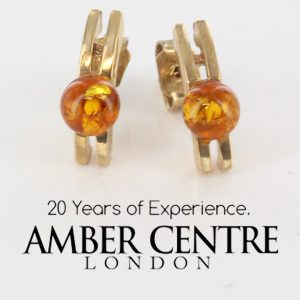 Italian Made Unique German Baltic Amber Set In 9ct Gold Studs GS0084 RRP£175!!!