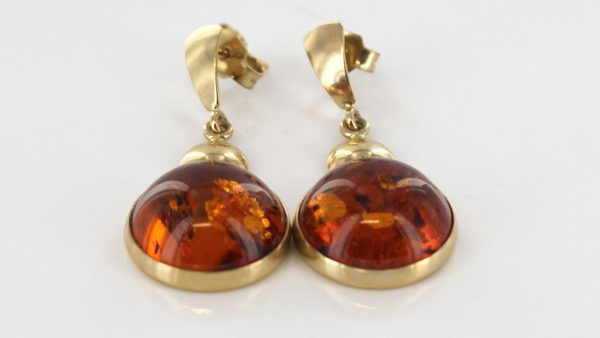 Italian Made Unique German Baltic Amber 9ct Gold Drop Earrings GE0261 RRP£395!!!