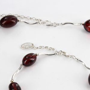 Italian Handmade Cherry Baltic Amber Set 925 Sterling Silver- SET11 RRP£250!!!