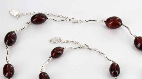 Italian Handmade Cherry Baltic Amber Set 925 Sterling Silver- SET11 RRP£250!!!