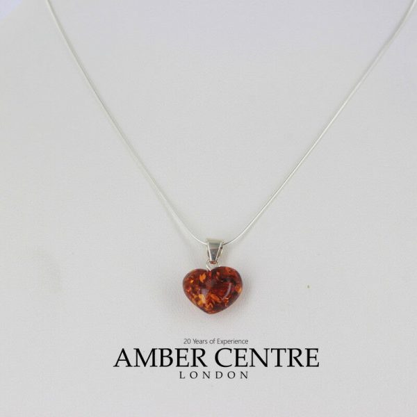 Italian Handmade "Love" German Amber Heart Necklace (heart+chain) Love1 RRP£50!!!