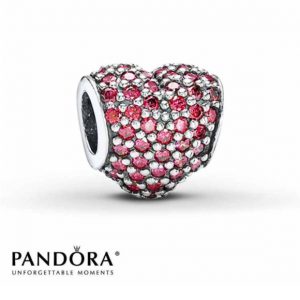 Pandora Sterling Silver S925 ALE -PINK PAVE HEART CHARM- 791052CZR RRP£65!!!
