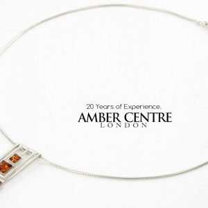 AMBER NECKLACE Handmade MODERN GERMAN Amber IN 925 SILVER N021 RRP£90!!!