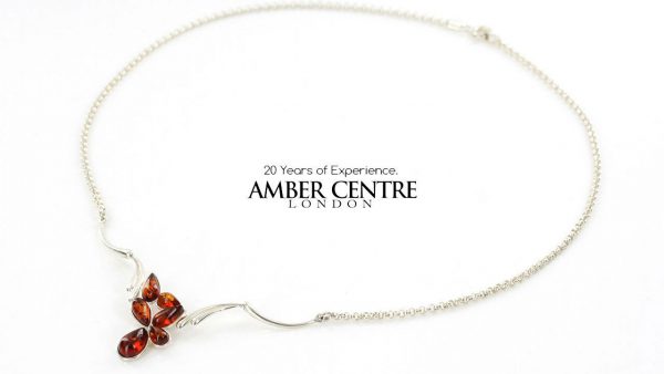 AMBER NECKLACE Handmade GERMAN BALTIC Amber IN 925 SILVER N028 RRP£80!!